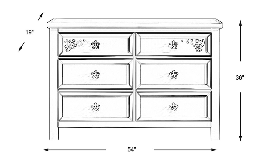 Disney Baby Starry Dreams with Mickey Mouse Gray Dresser