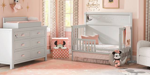 Kids Starry Dreams with Minnie Mouse Gray 6 Pc Nursery with Toddler and Conversion Rails - Thumbnail - Image 2