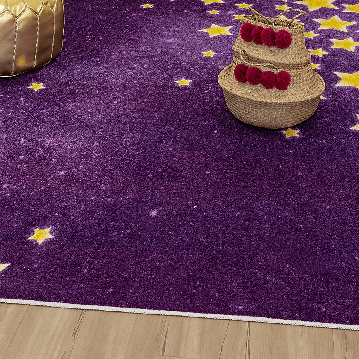 Starry Sky Purple Red Rug | Rooms to Go
