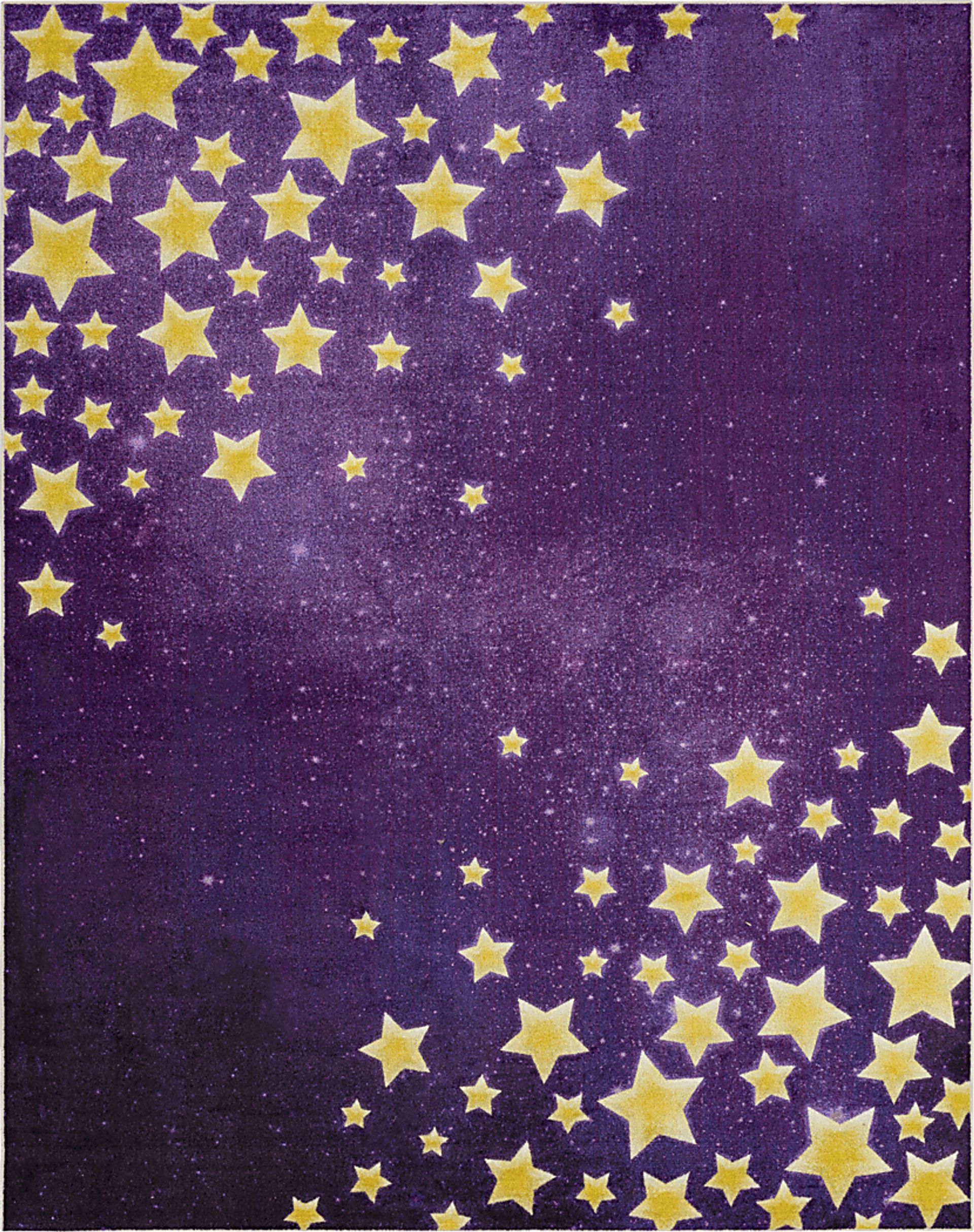Kids Starry Sky Purple 3'4 x 5' Rug - Image 1