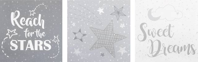 Kids Starry Slumbers Light Gray 3 Pc Artwork - Thumbnail - Image 2