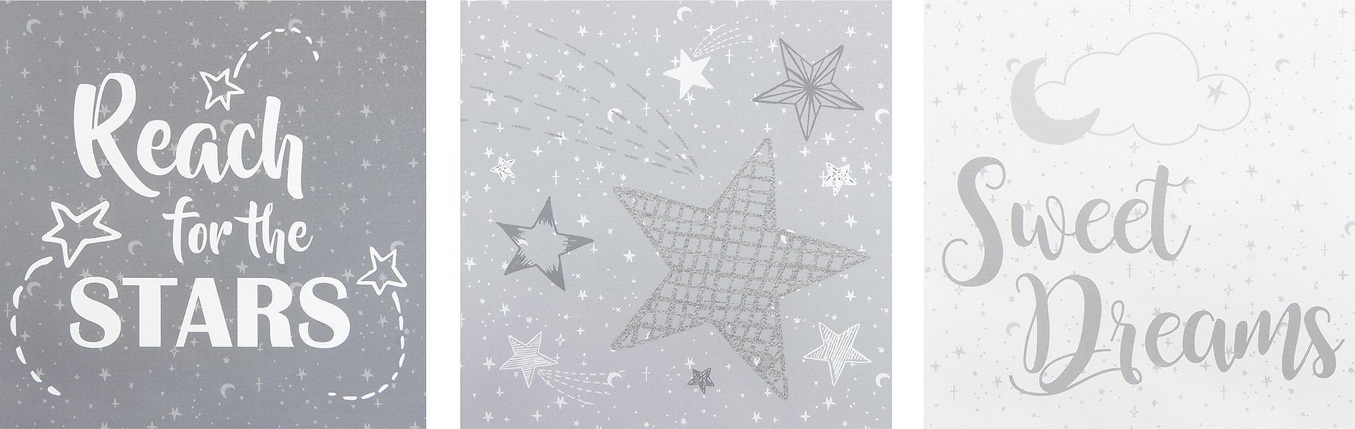 Kids Starry Slumbers Light Gray 3 Pc Artwork - Image 2