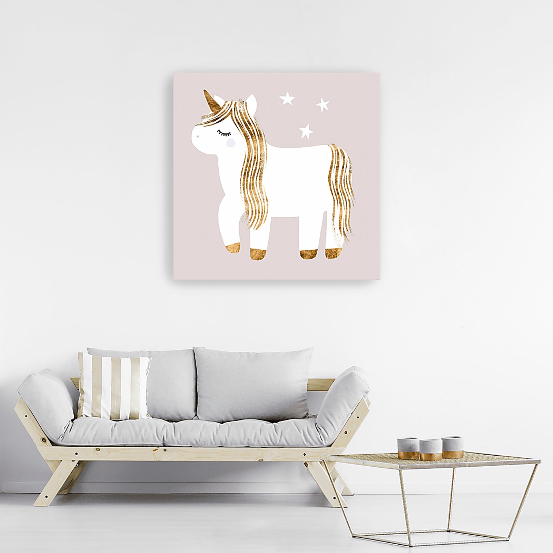 Kids Starry Unicorn I Gray Artwork - Image 2