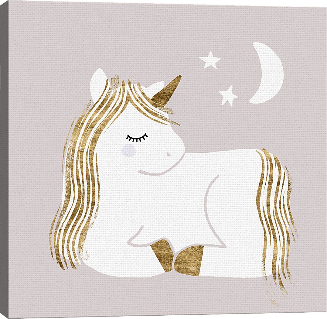 Kids Starry Unicorn II Gray Artwork