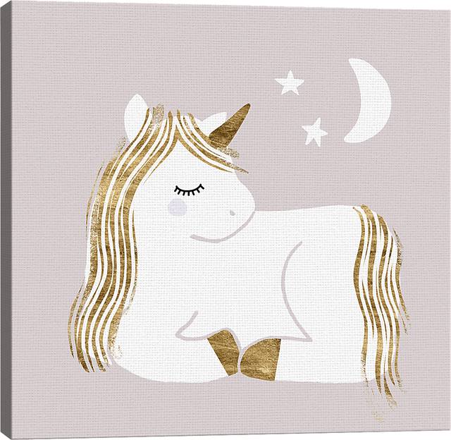 Kids Starry Unicorn II Gray Artwork - Thumbnail - Image 1