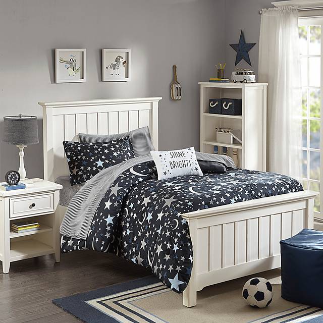 Kids Stars at Night Charcoal 6 Pc Twin Comforter Set - Thumbnail - Image 8