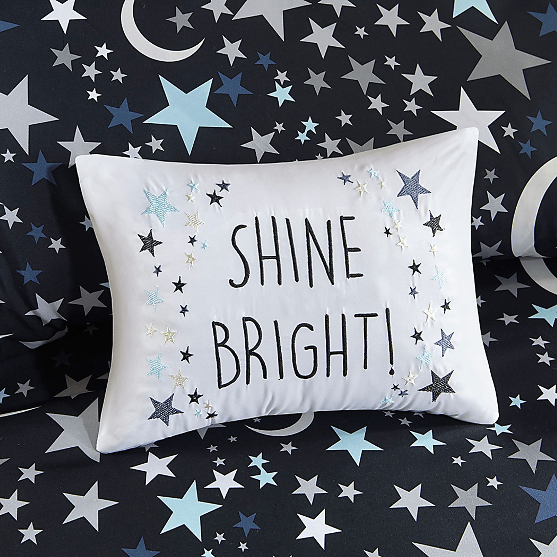 Kids Stars at Night Charcoal 8 Pc Full Comforter Set - Image 4