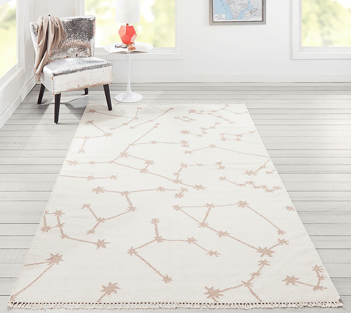 Stellar Gem Ivory Beige Wool Fabric Rug | Rooms to Go
