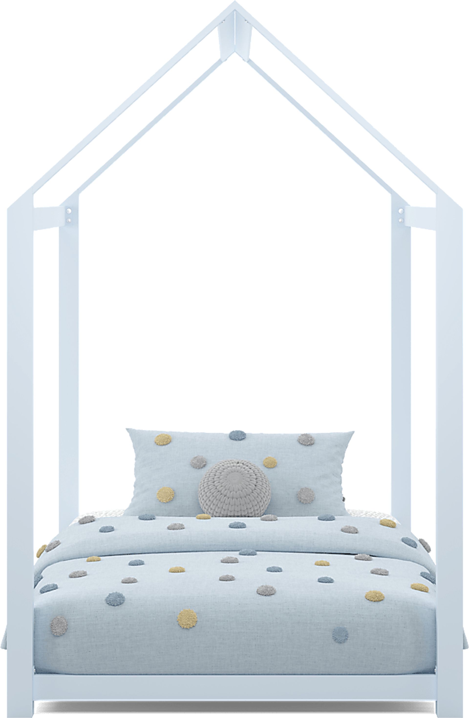 Kids Storybook Sky Blue Twin House Bed - Image 2
