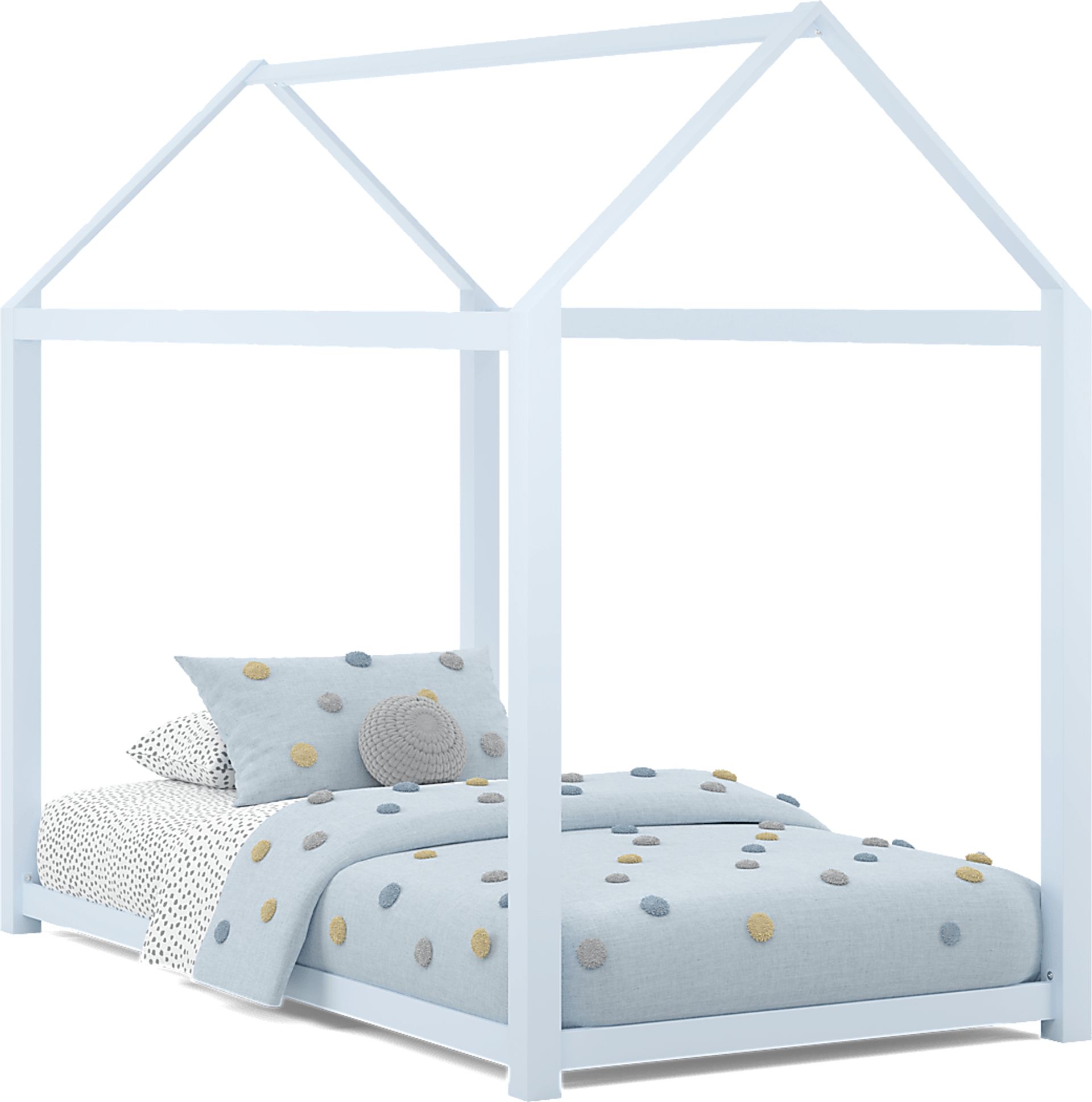 Kids Storybook Sky Blue Twin House Bed - Image 1