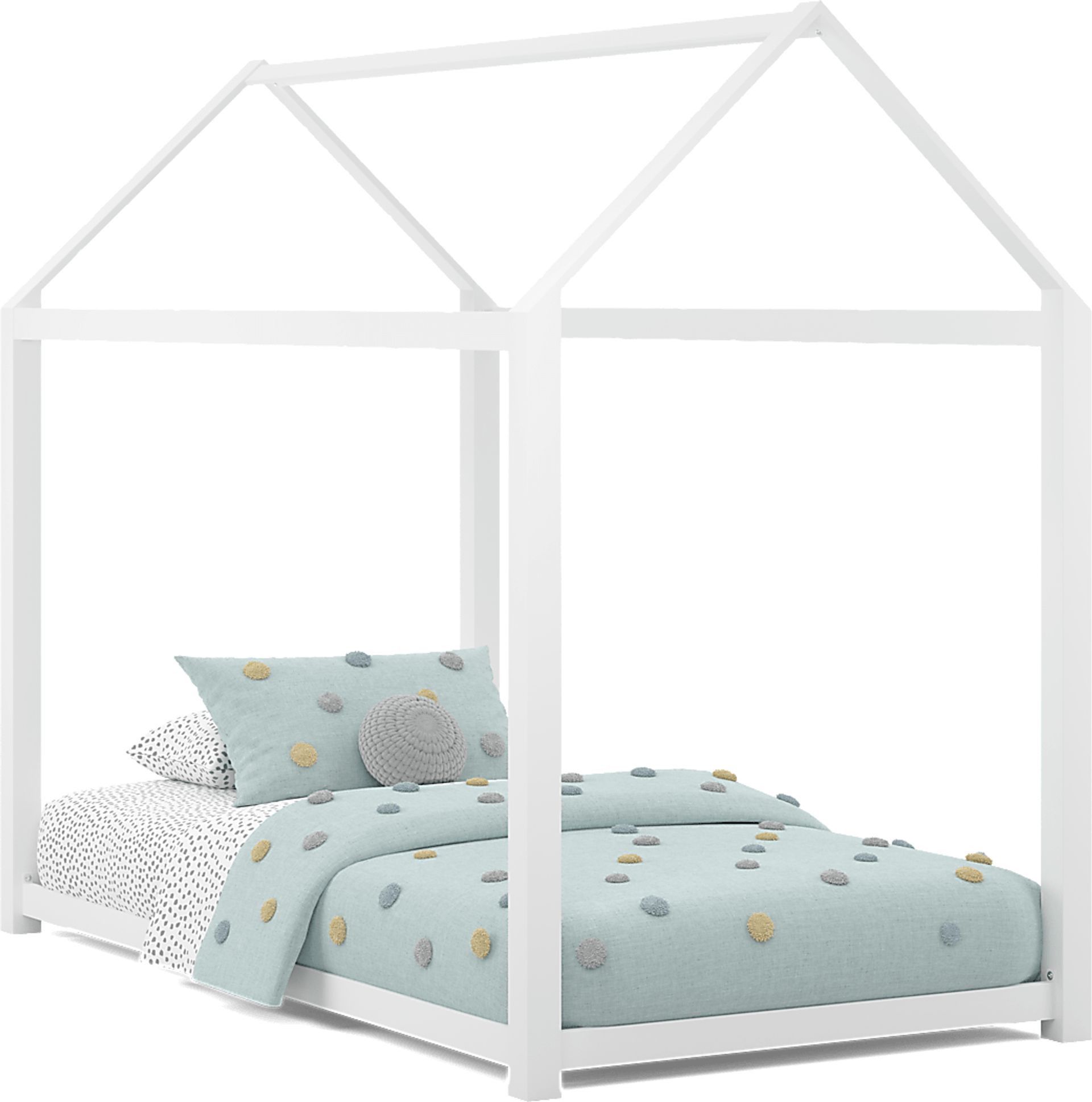 Kids Storybook White Twin House Bed - Image 1
