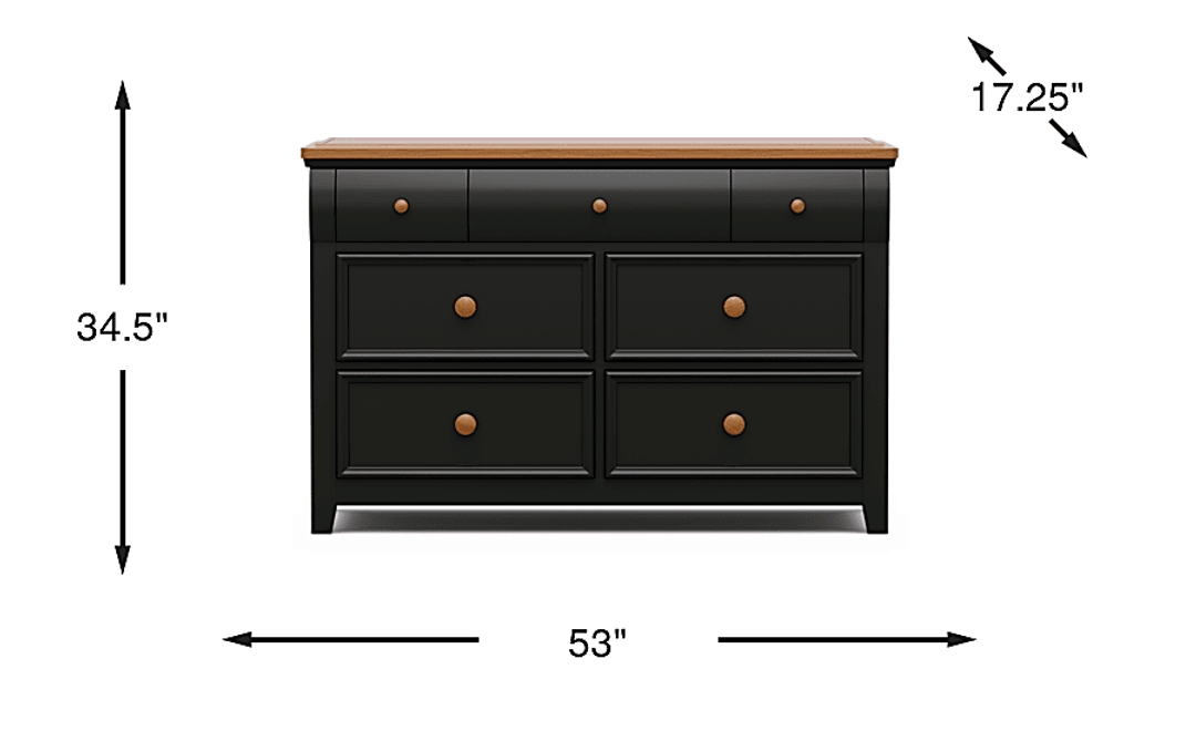 Kids Sugar Hollow Black Dresser