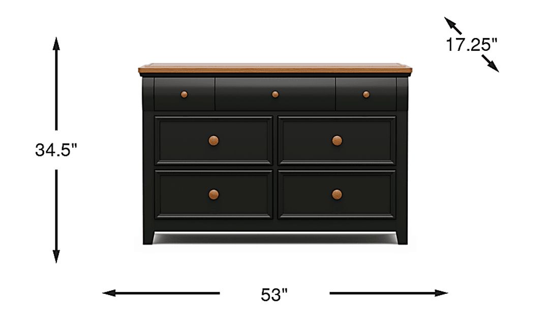 Kids Sugar Hollow Black Dresser
