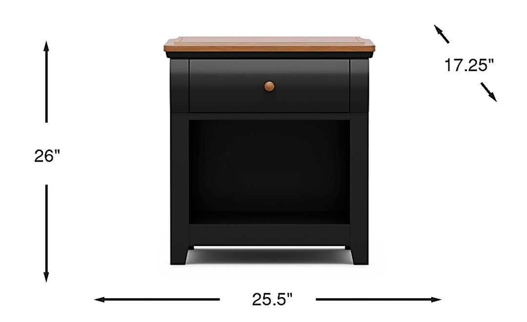Kids Sugar Hollow Black Nightstand