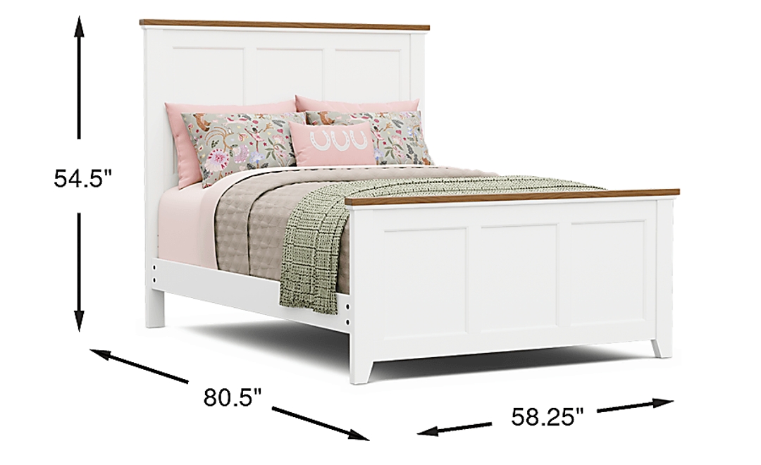 Kids Sugar Hollow White Full Panel Bed