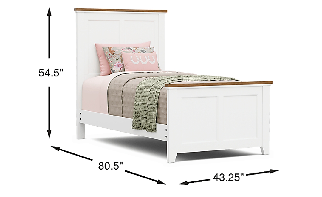 Kids Sugar Hollow White Twin Panel Bed