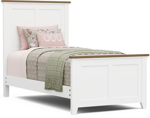 Kids Sugar Hollow White Twin Panel Bed