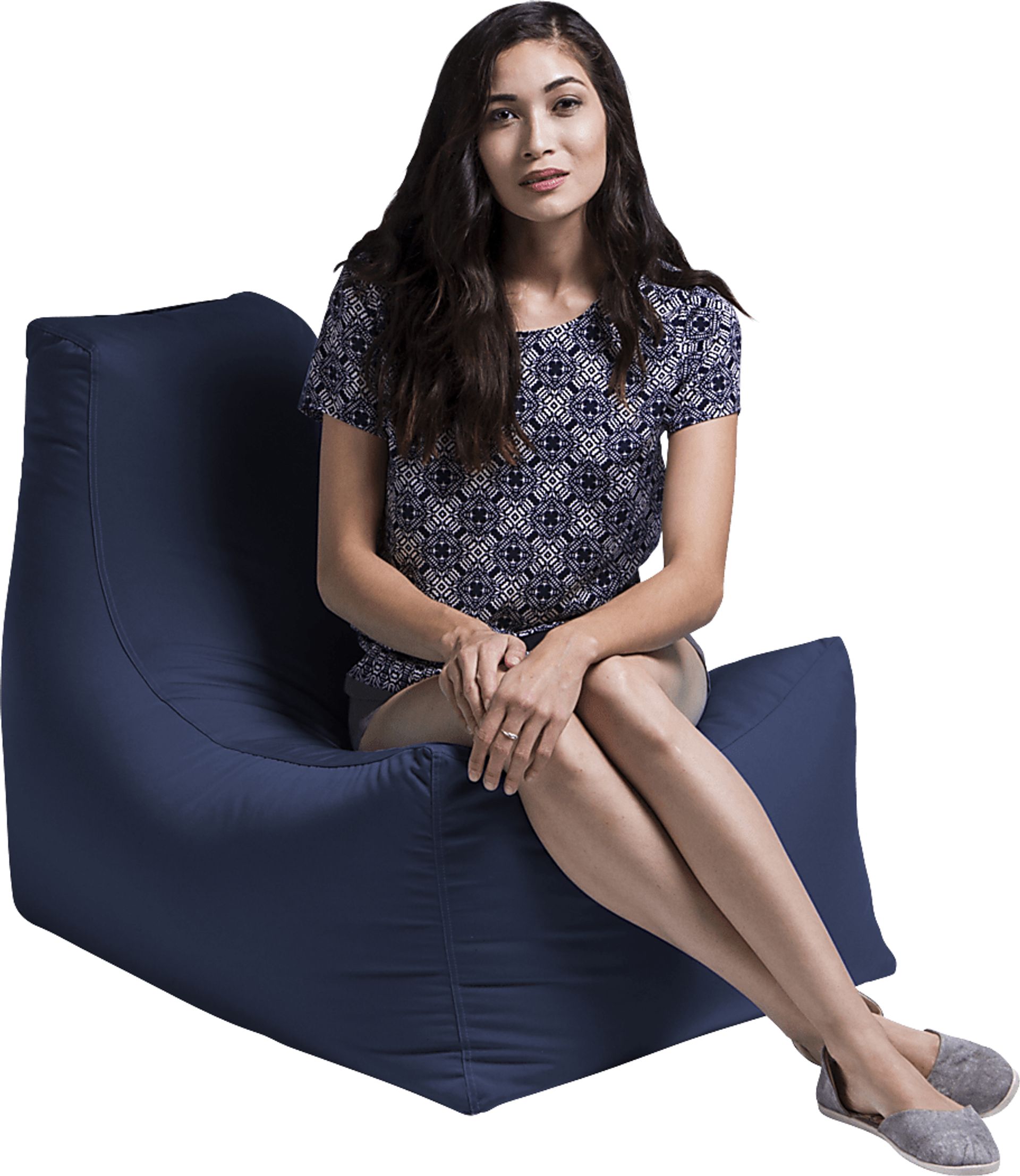 Kids Summerly Navy Indoor/Outdoor Bean Bag Chair - Image 3