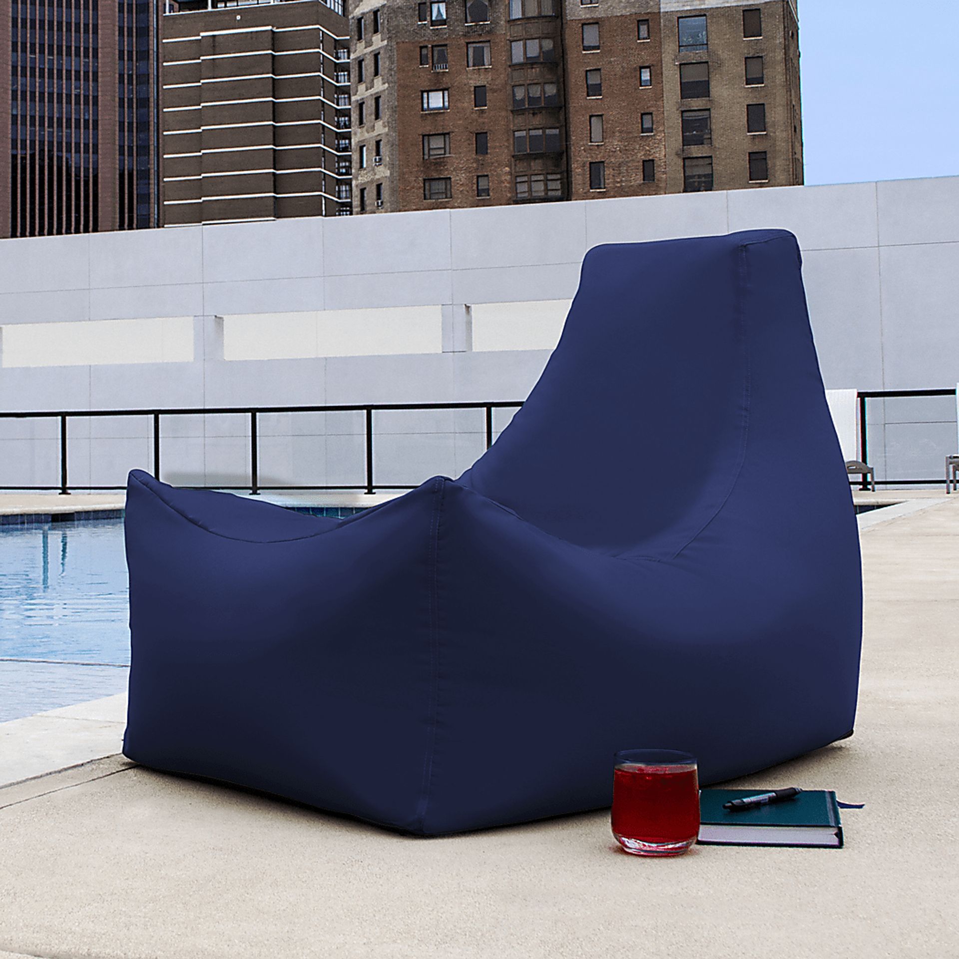 Kids Summerly Navy Indoor/Outdoor Bean Bag Chair - Image 4