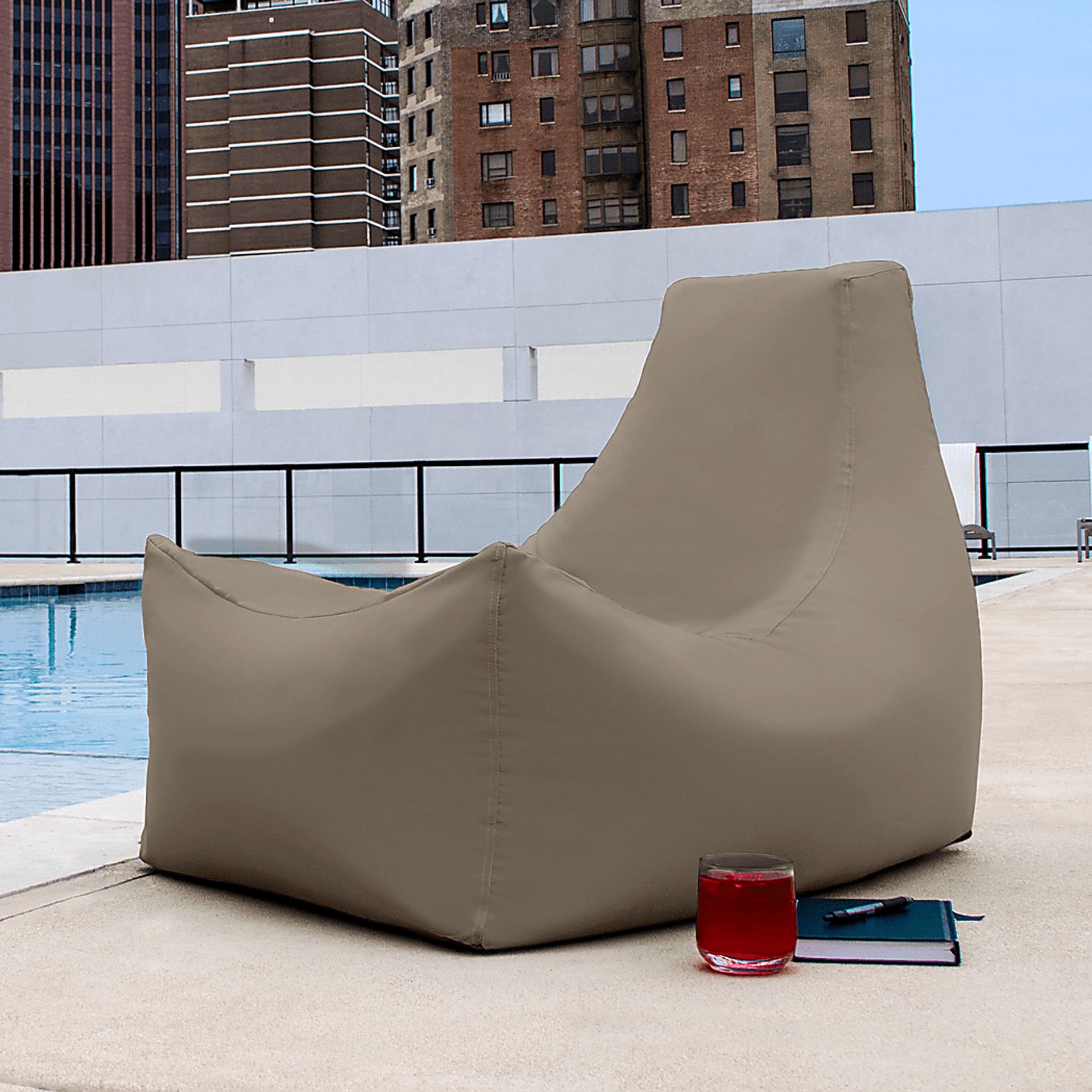Kids Summerly Taupe Indoor/Outdoor Bean Bag Chair - Image 4