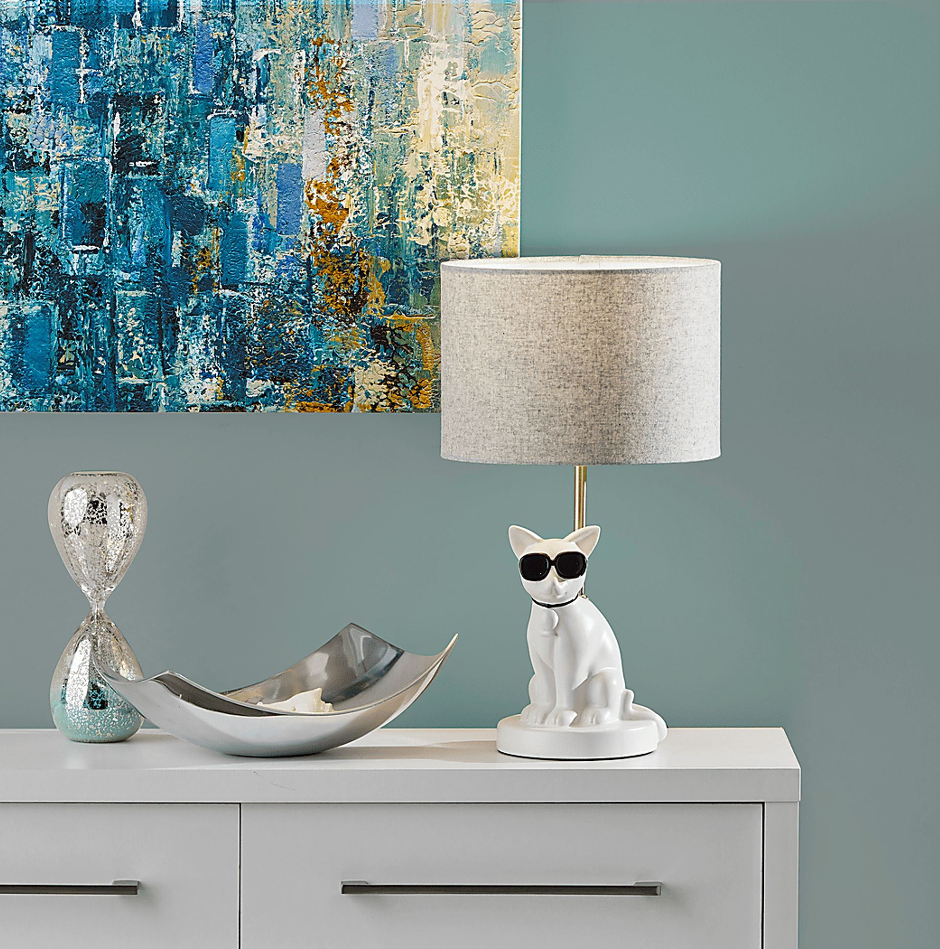 Kids Sunny Cat White Table Lamp - Image 9