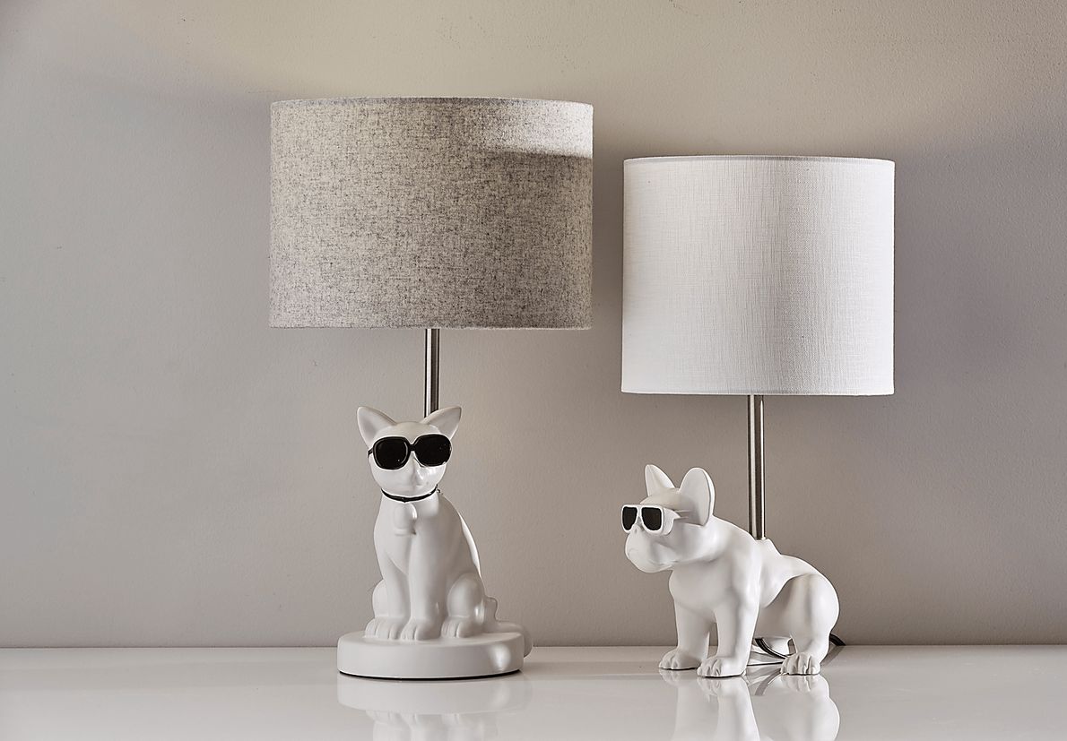 Kids Sunny Dog White Table Lamp