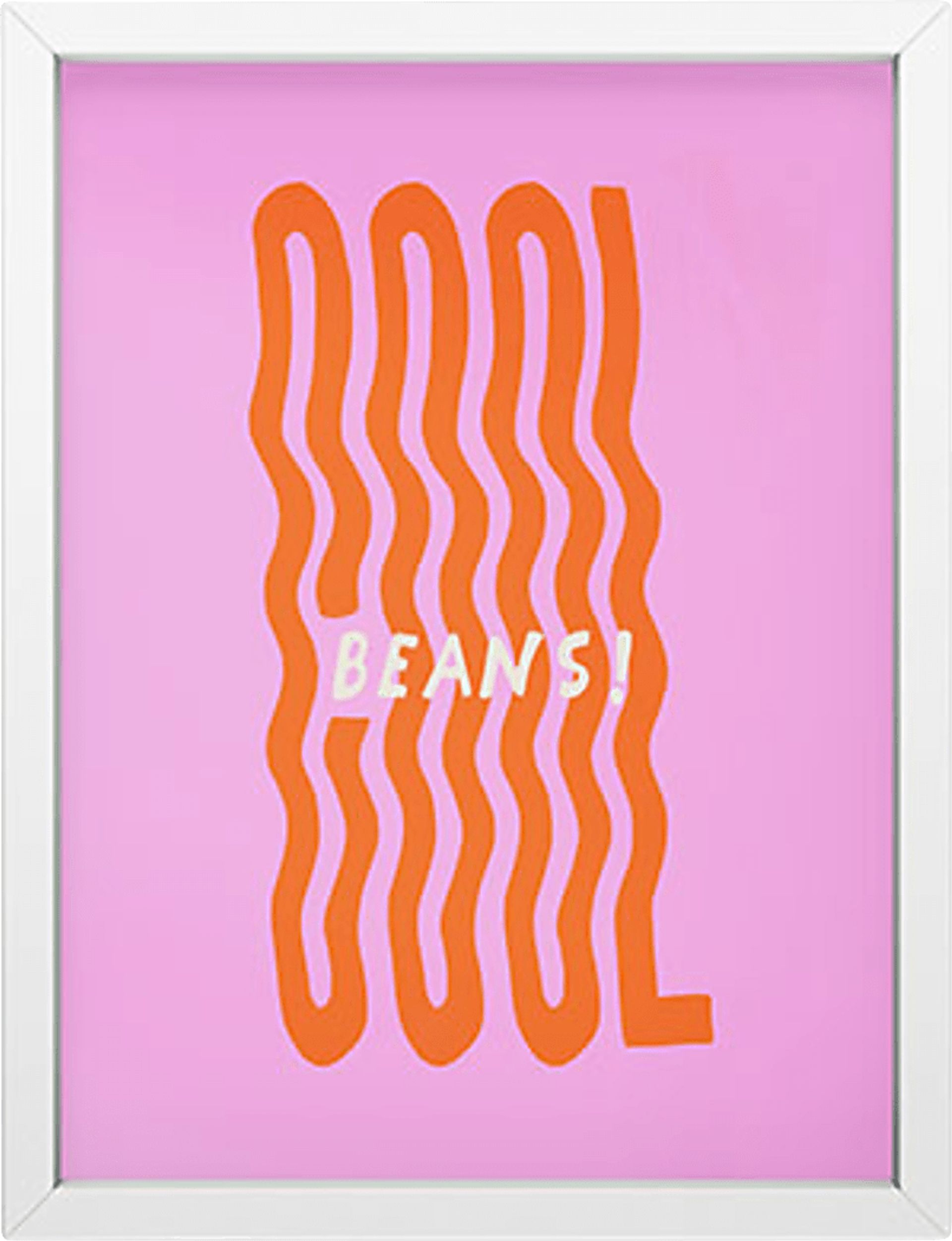 Kids Super Cool Beans Pink Mini Framed Art - Image 1