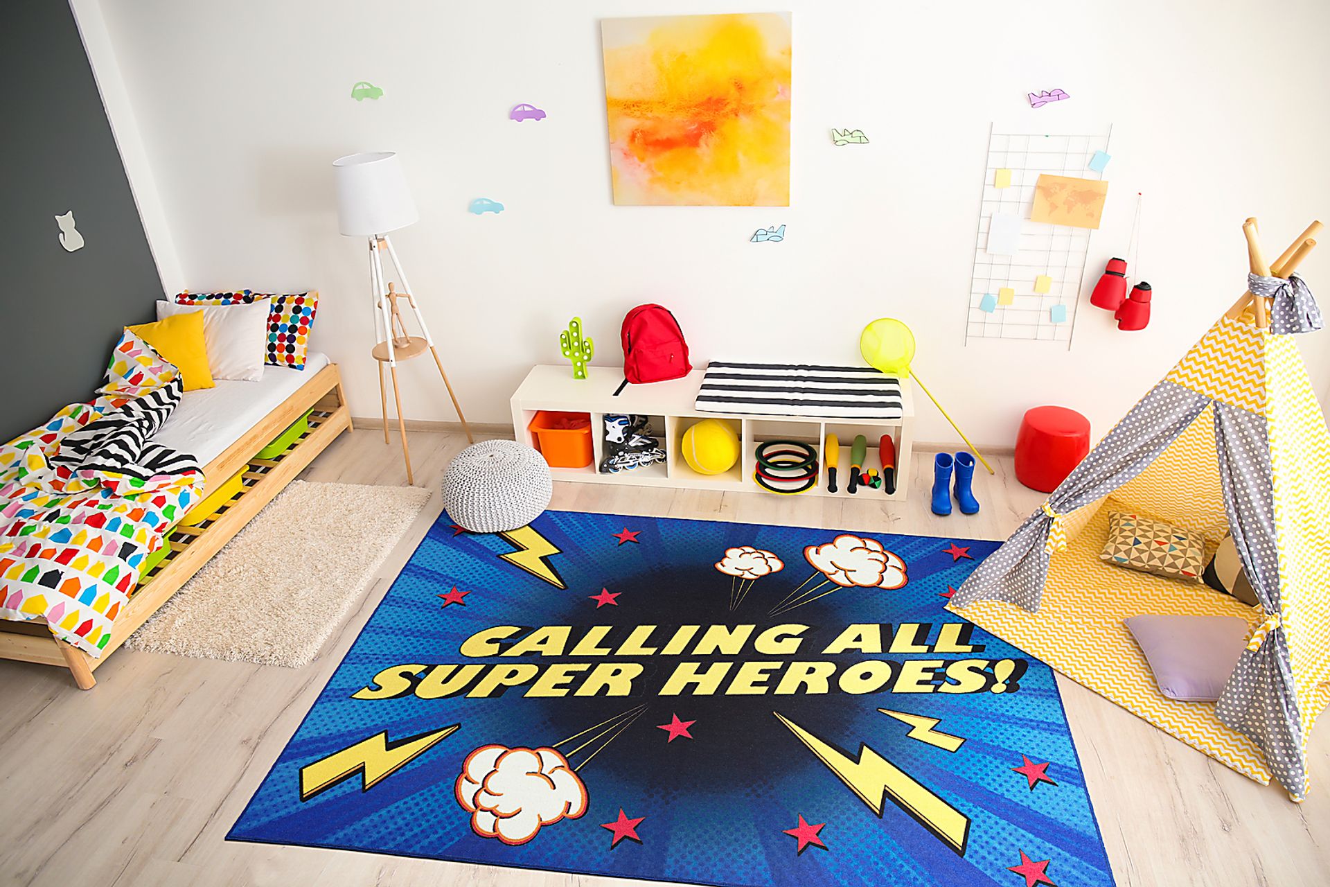 Kids Superhero Call Blue 7' x 9' Rug - Image 2
