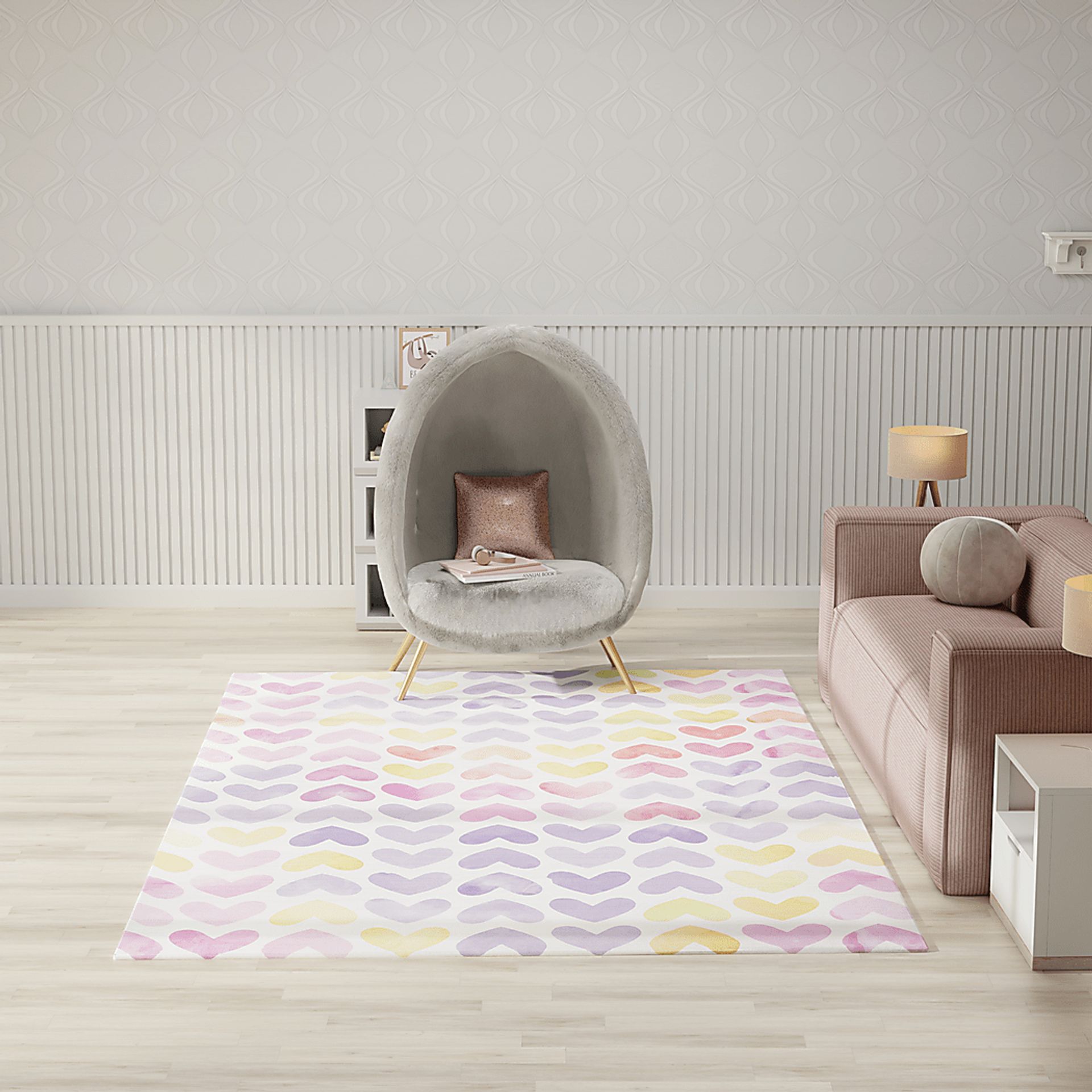 Kids Sweet Hearts Multi 5' x 7' Rug - Image 2