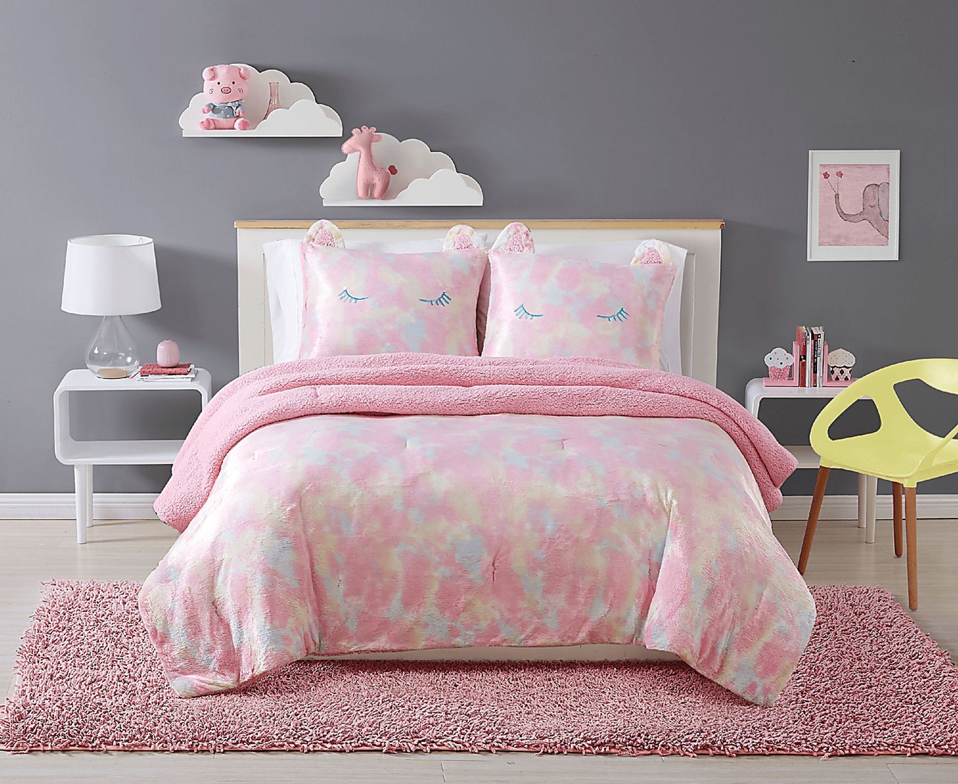 Kids Sweet Rainbow Pink 2 Pc Twin XL Comforter Set - Image 1