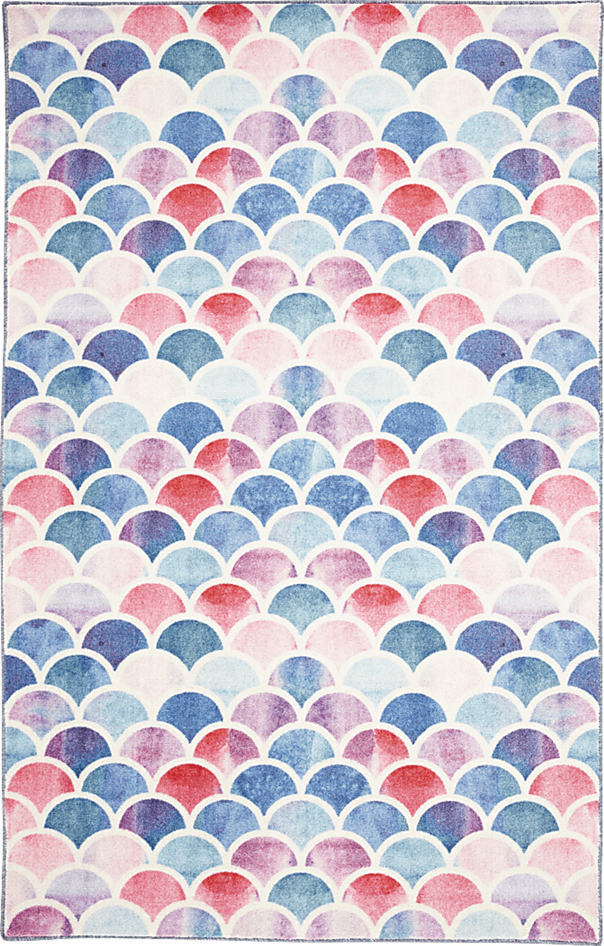 Kids Sweet Waves Pink 5' x 8' Rug - Image 1