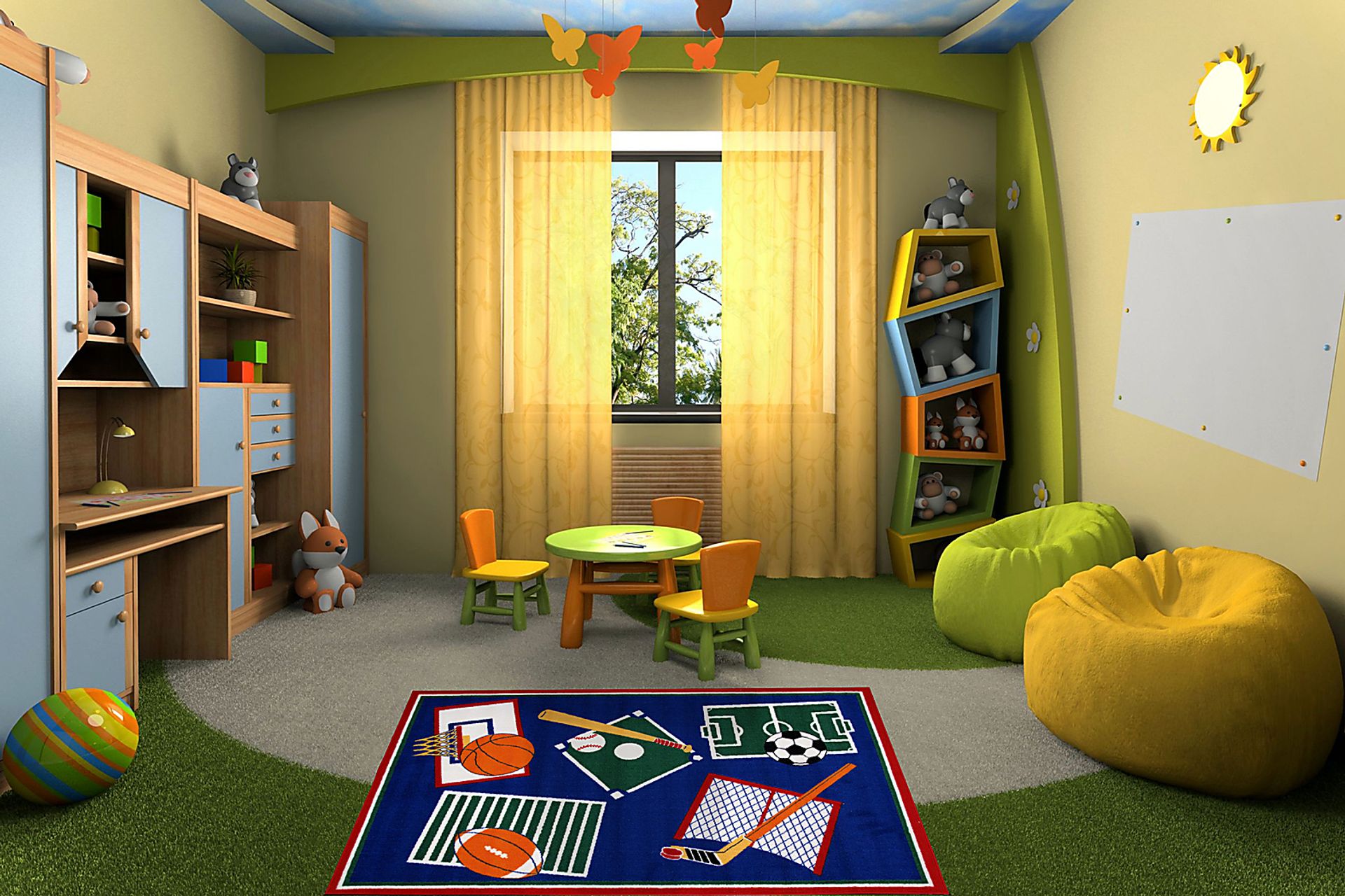 Kids Team Goals Navy 3'2 x 4'8 Rug - Image 2