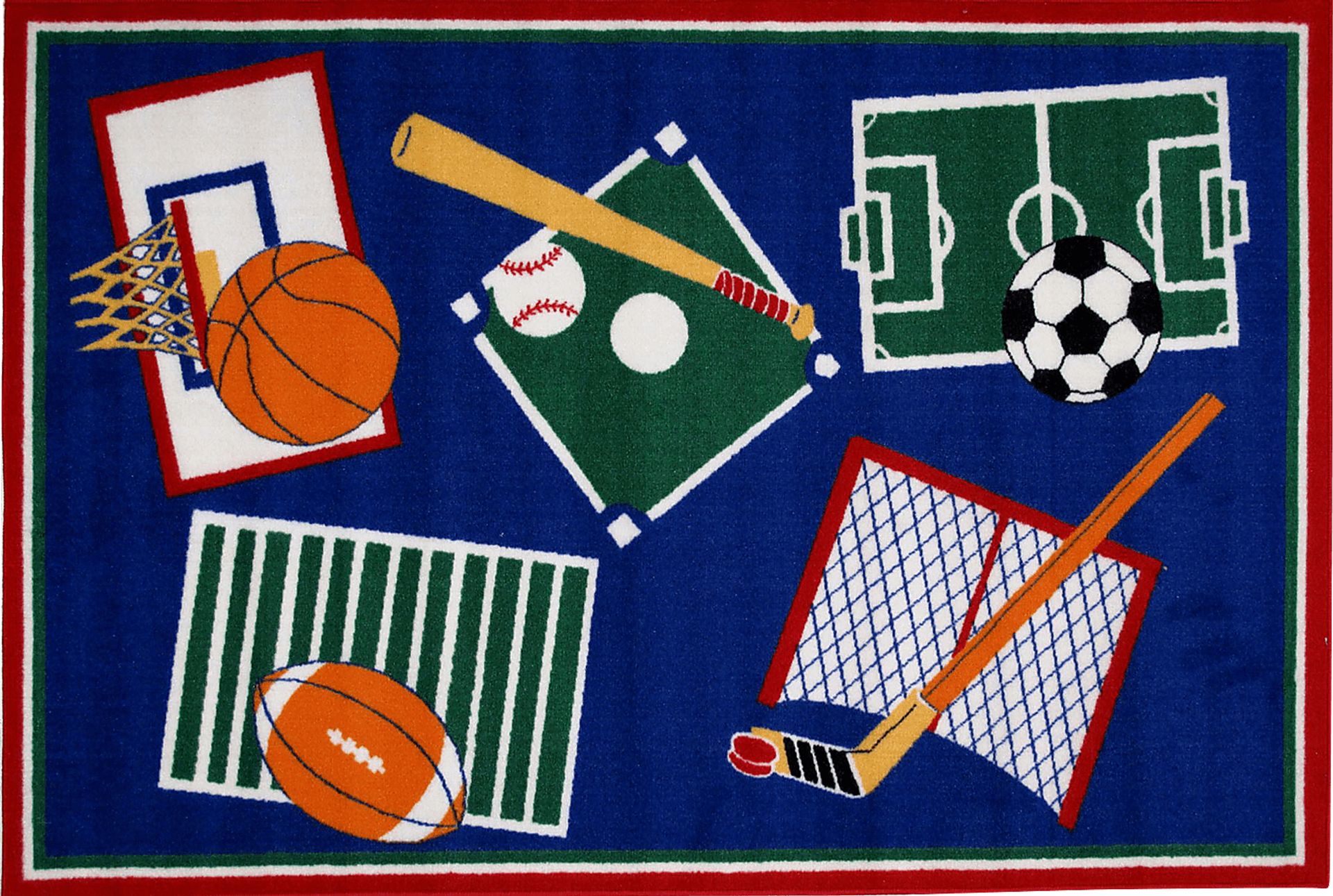Kids Team Goals Navy 3'2 x 4'8 Rug - Image 1