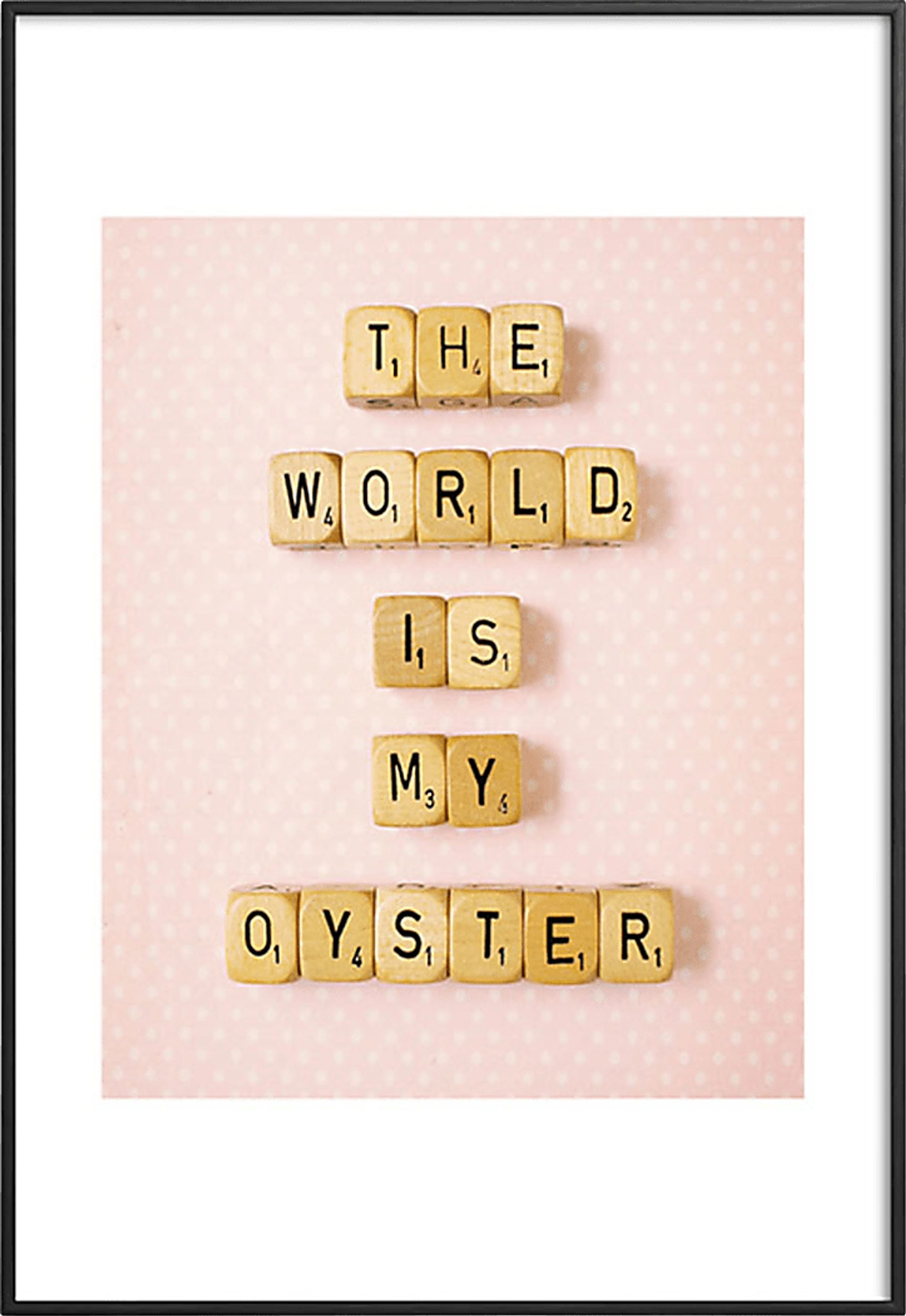 Kids The World Is My Oyster Pink Metal Framed Print - Image 1
