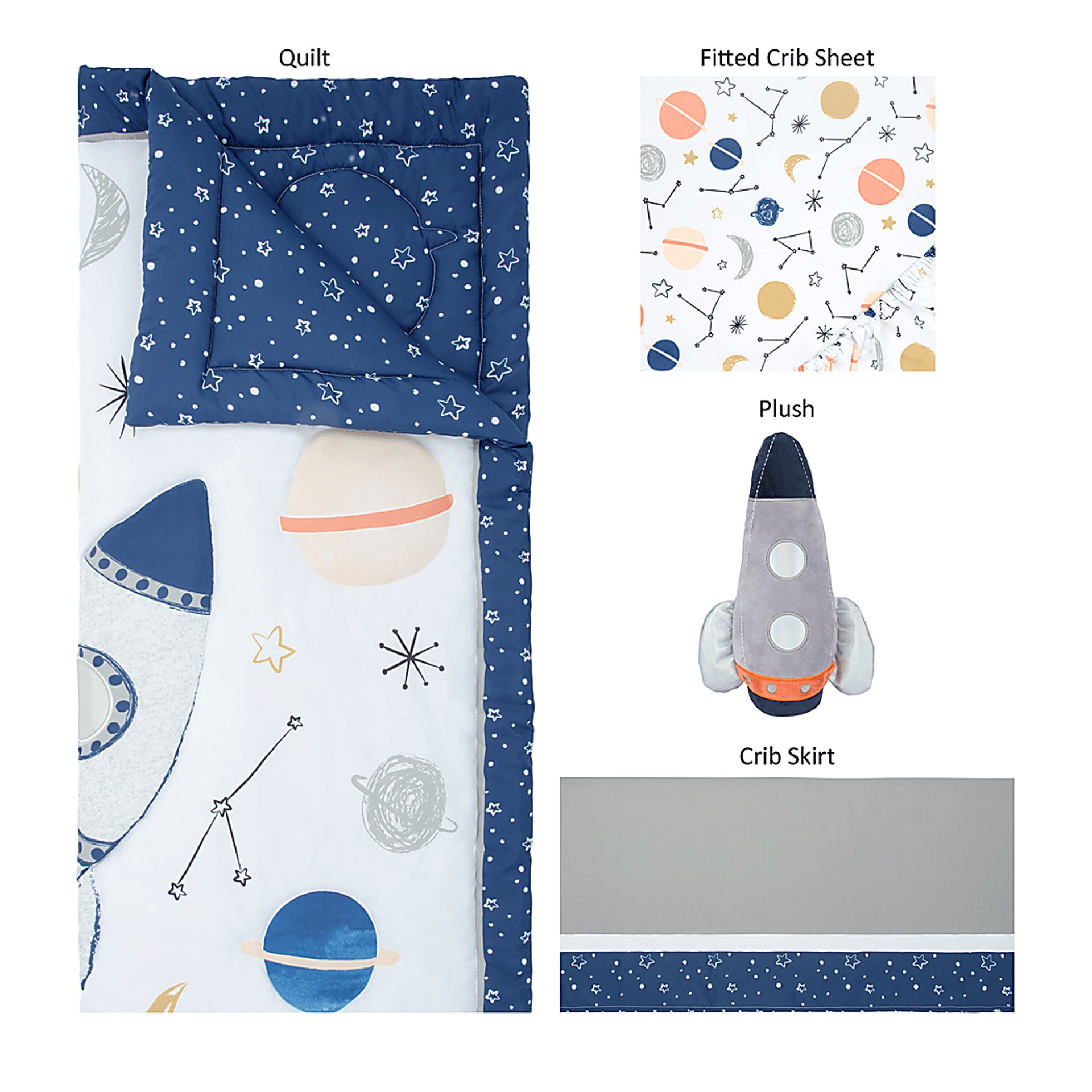 Kids Thiago Blue 4 Pc Baby Bedding Set - Image 4