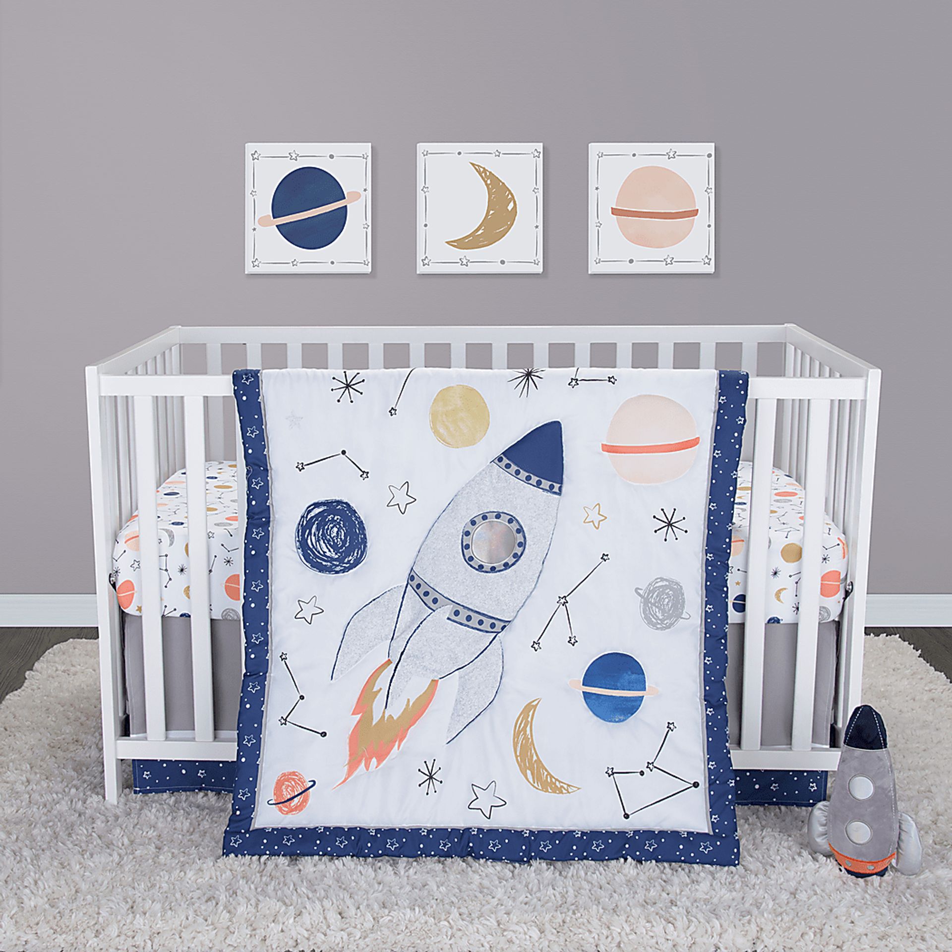 Kids Thiago Blue 4 Pc Baby Bedding Set - Image 1