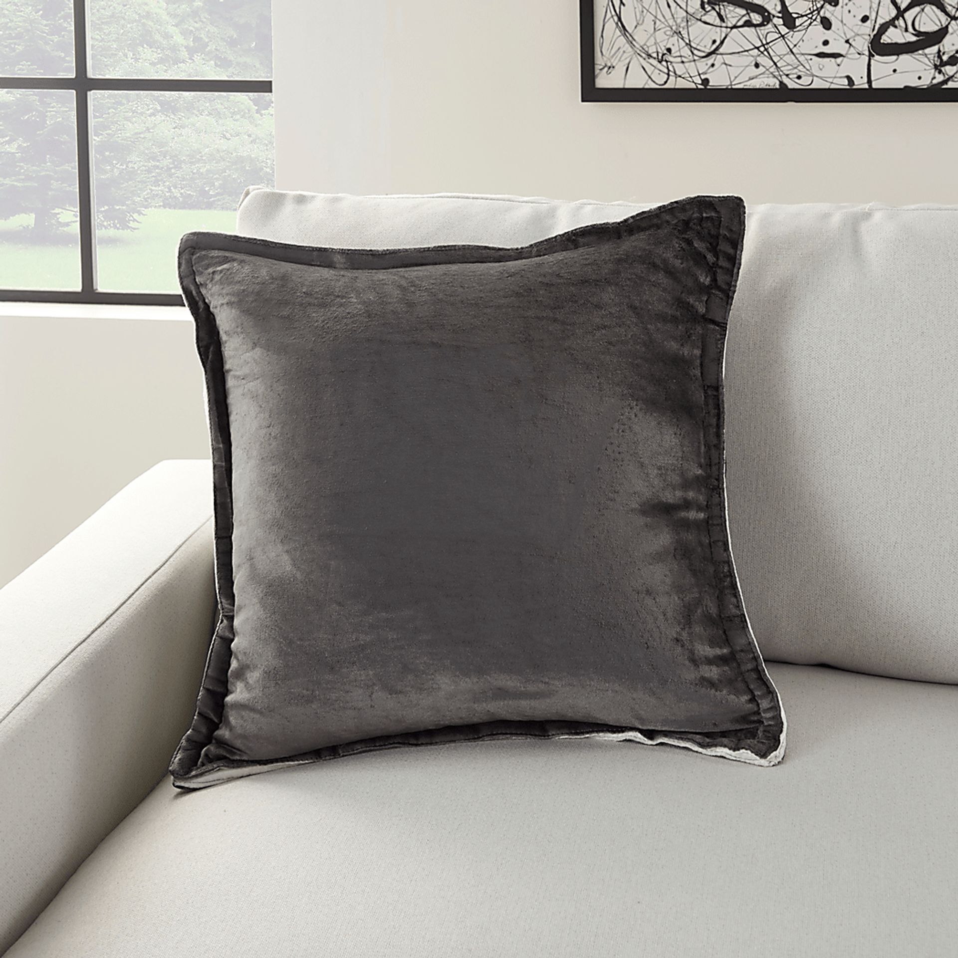 Kids Thirza Charcoal Throw Pillow - Image 4