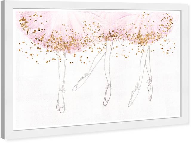 Kids Three Ballerinas Pink Wall Art - Thumbnail - Image 2
