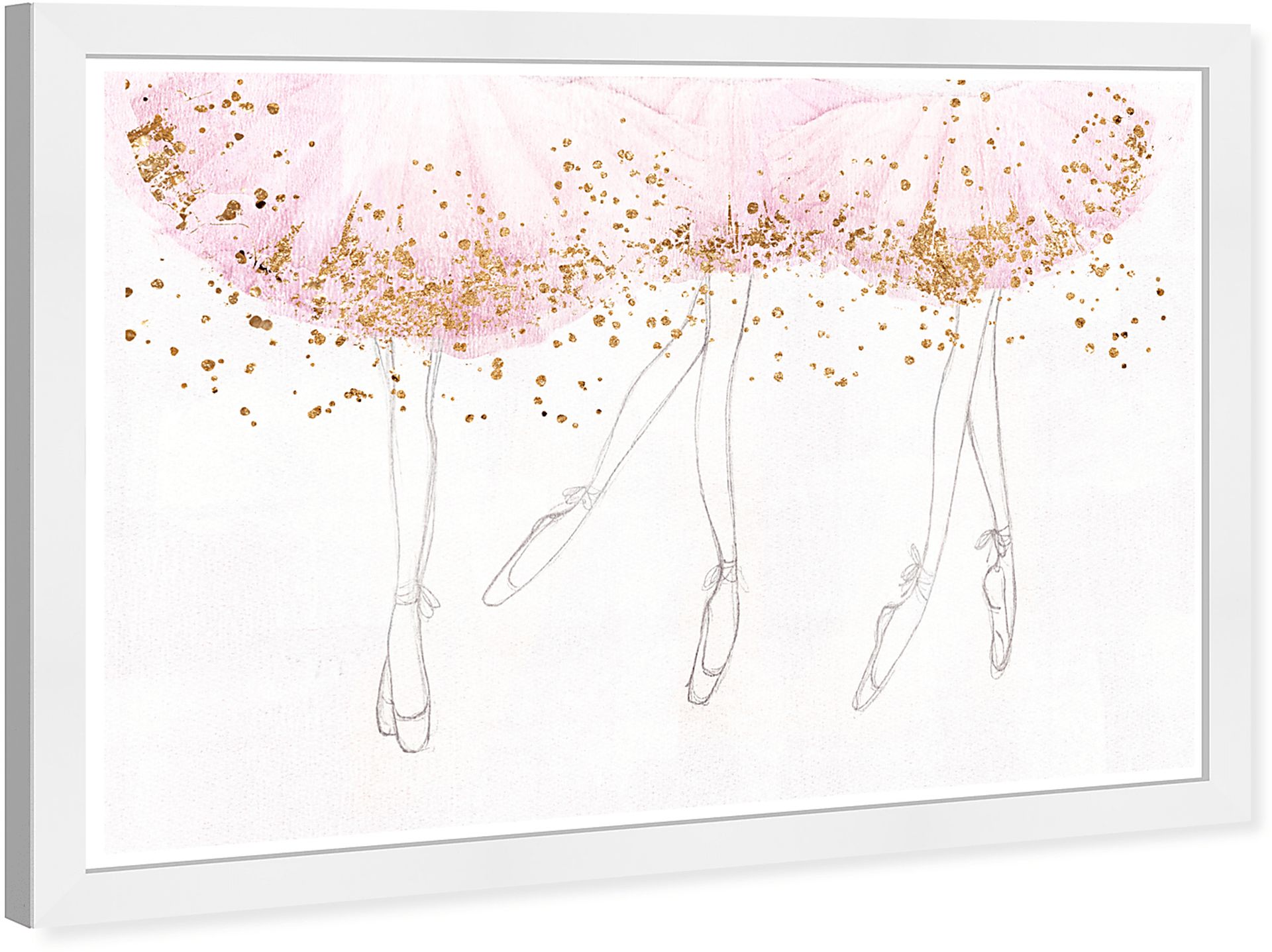 Kids Three Ballerinas Pink Wall Art - Image 2