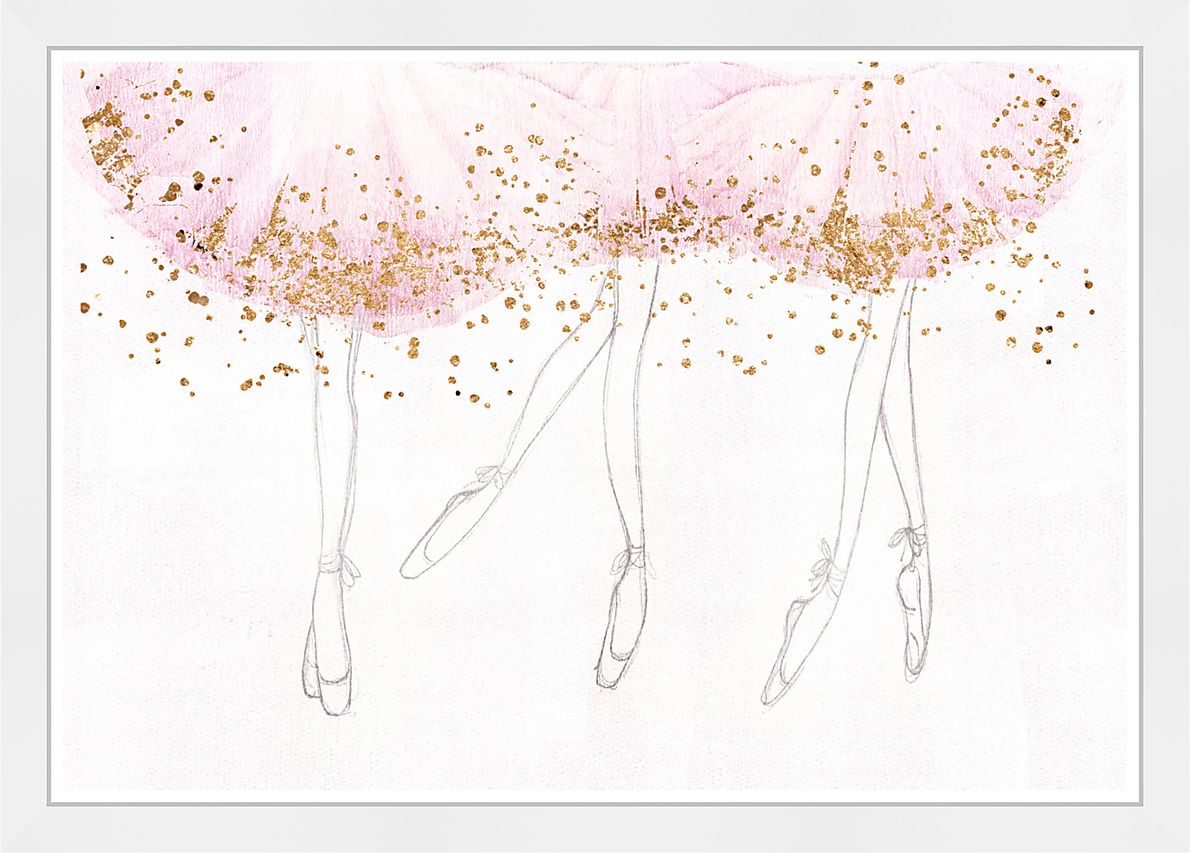 Kids Three Ballerinas Pink Wall Art