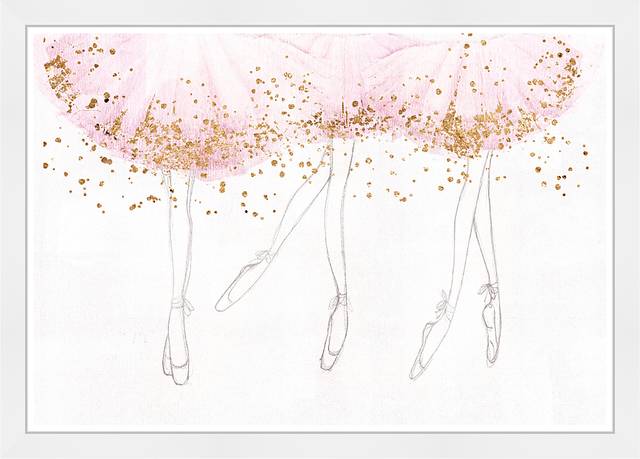 Kids Three Ballerinas Pink Wall Art - Thumbnail - Image 1