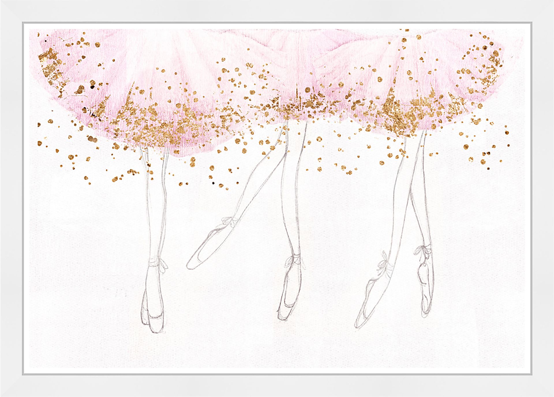 Kids Three Ballerinas Pink Wall Art - Image 1