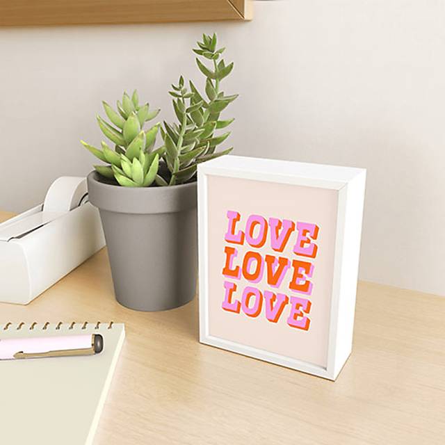 Kids Three Times The Love White Mini Framed Art - Thumbnail - Image 2