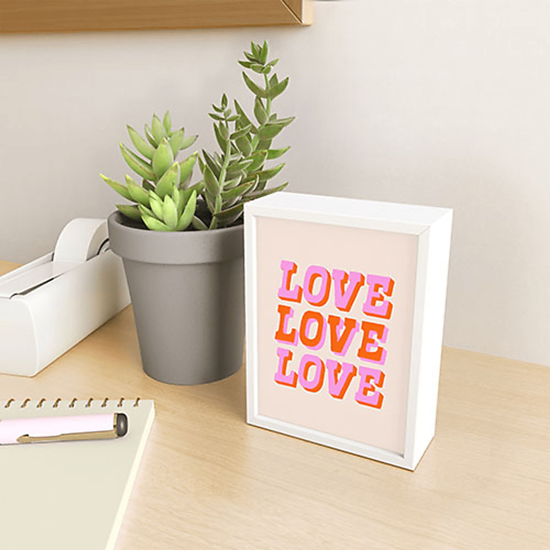 Kids Three Times The Love White Mini Framed Art - Image 2