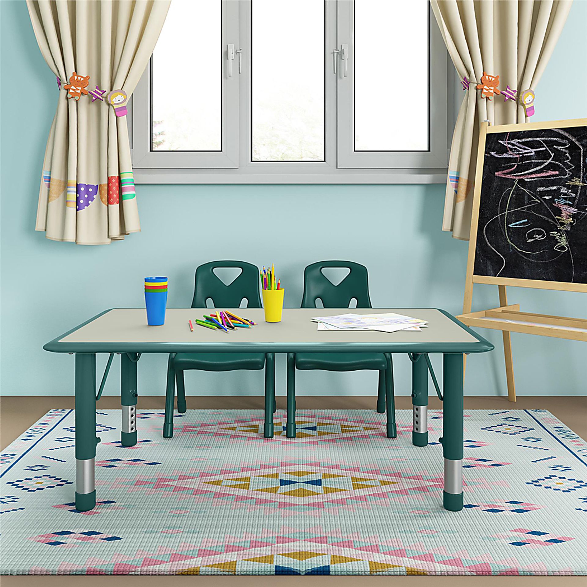 Kids Toula Green 3 Pc Table Set - Image 4