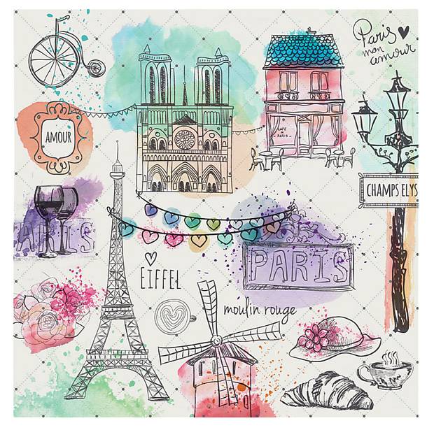 Kids Tourist in Paris White Artwork - Thumbnail - Image 1