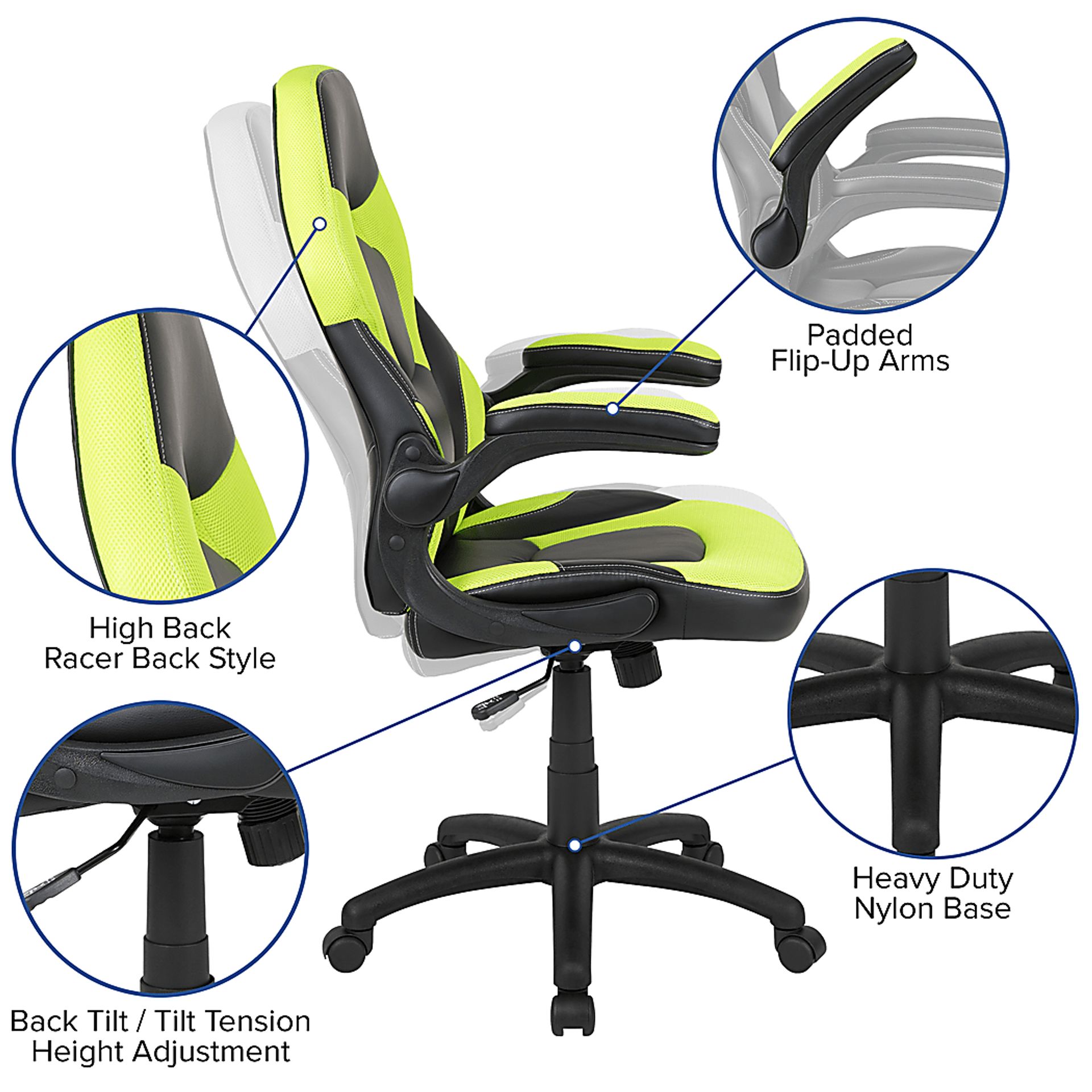 Tournne Lime Office Gaming Chair - Image 12