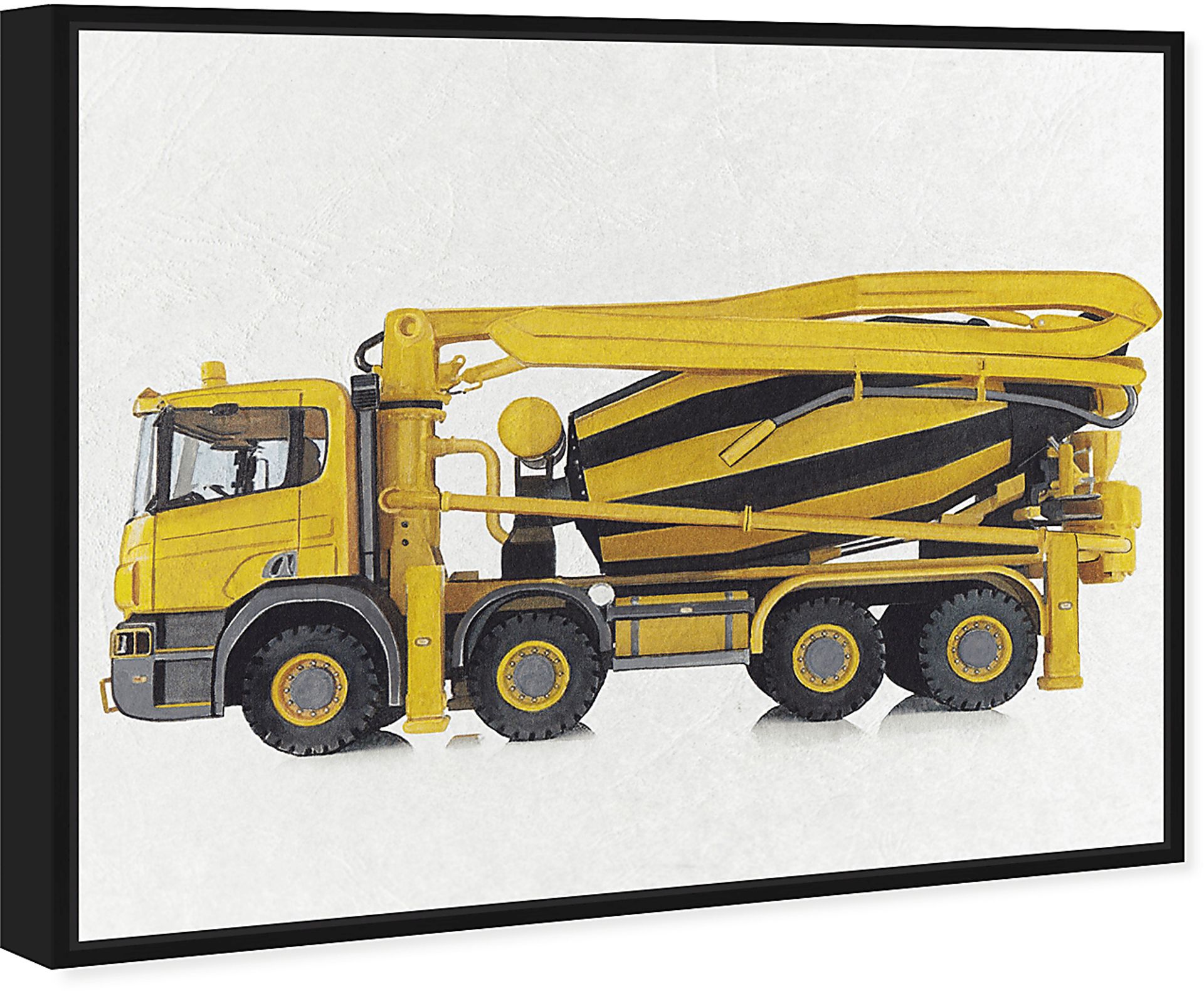 Kids Toy Cement Mixer Yellow Small Wall Art - Image 2