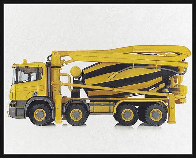Kids Toy Cement Mixer Yellow Small Wall Art - Thumbnail - Image 1