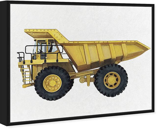 Kids Toy Dump Truck Yellow Small Wall Art - Thumbnail - Image 2